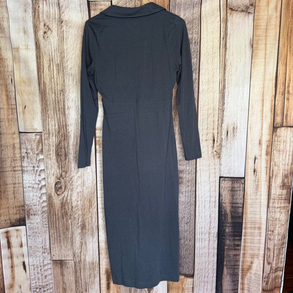 Grey State Midi Dress Wren Graphite Versatile Sustainable Minimalist Large NWT - Picture 2 of 10